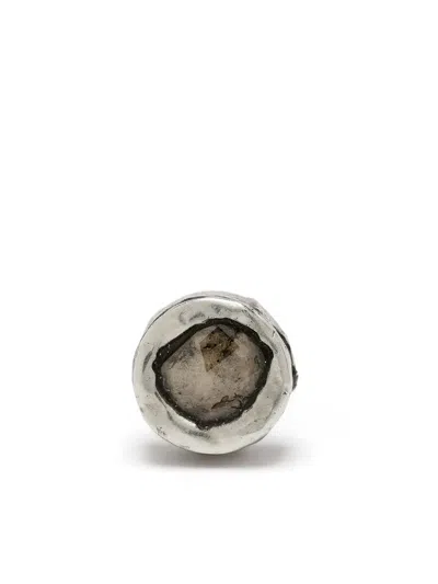 Parts Of Four Diamond Single Stud Earring In Silver