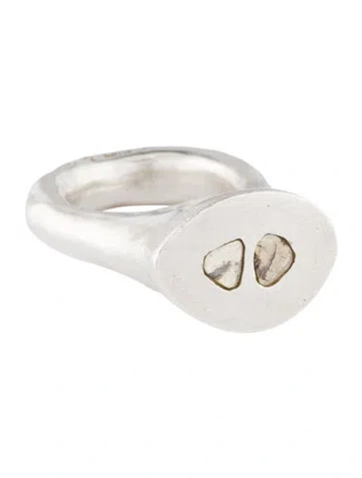 Pre-owned Parts Of Four Diamond Tall Roman Ring In Multi