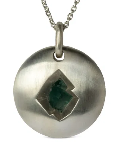 Parts Of Four Disk Fluorite Pendant Necklace In Silver