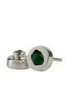 Parts Of Four Emerald-embellished Stud Earring In Silver