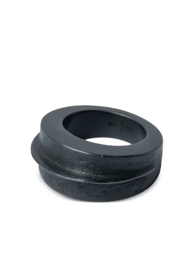 Parts Of Four Foldform Crescent Sterling-silver Ring In Black