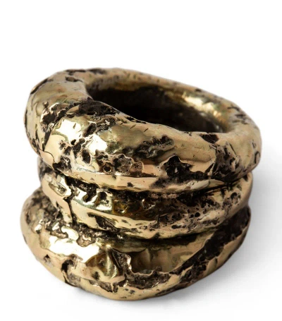 Parts Of Four Gold-plated Sterling Silver Stack Mountain Spacer Ring