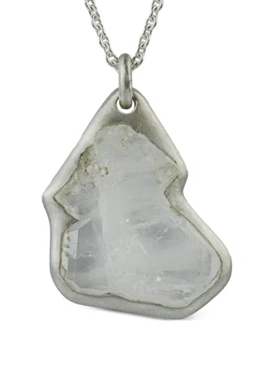 Parts Of Four Halos Necklace In Silver