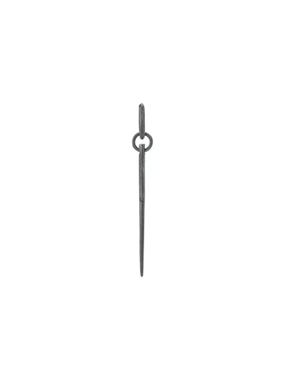 Parts Of Four Hoop Spike Earring In Grey