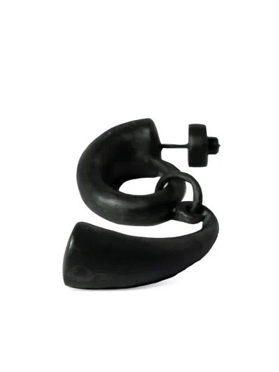 Parts Of Four Horn Pendant Earring In Black
