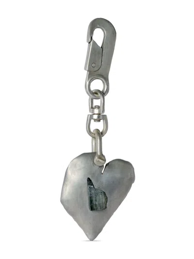 Parts Of Four Jazz's Solid Heart Keyring In Silver