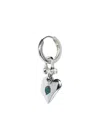 Parts Of Four Jazz's Solid Heart Sterling Silver And Blue Diamond Drop Earring In Silver