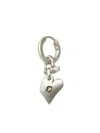 Parts Of Four Jazz's Solid Heart Sterling Silver And Diamond Drop Earring In Silver