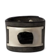 PARTS OF FOUR PARTS OF FOUR LEATHER, ACID TREATED SILVER-PLATED BRASS AND SCHORL AMULET CUFF
