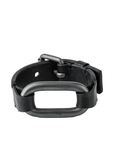 Parts Of Four Leather Bracelet In Black