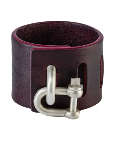 Parts Of Four Leather Bracelet In Burgundy