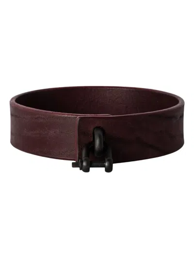 Parts Of Four Leather Clasp Choker In Red