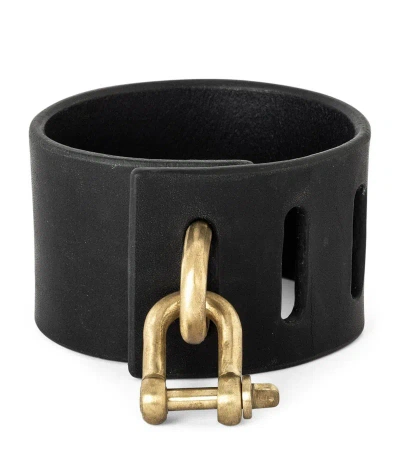 Parts Of Four Leather Restraint Charm Bracelet In Black
