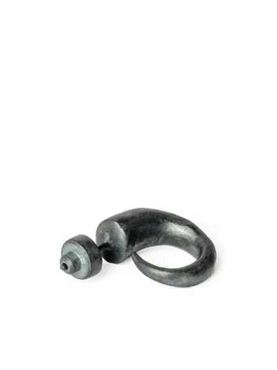 Parts Of Four Little Horn Sterling Silver Earring In Black