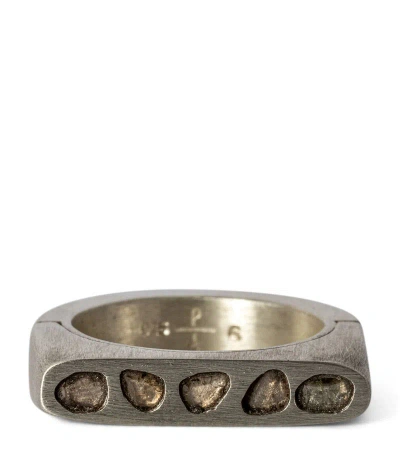 Parts Of Four Matte Sterling Silver And Diamond Sistema Ring