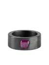 Parts Of Four Oxidised Silver Sistema Ruby Ring In Metallic