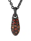 Parts Of Four Oxidised-silver Teardrop Necklace In Black