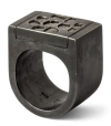 PARTS OF FOUR PARTS OF FOUR OXIDISED STERLING SILVER AND MEGA PAVÉ DIAMOND PLATE RING 17MM