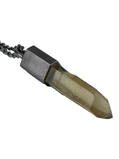 Parts Of Four Oxidised Sterling-silver Talisman Citrine Necklace In Metallic