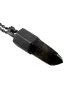 Parts Of Four Oxidised Sterling Silver Talisman Smoky Quartz Necklace In Black