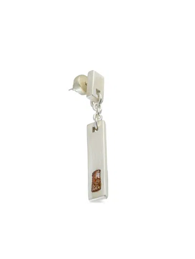 Parts Of Four Plate Dangle Single Earring In Silver