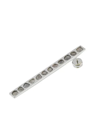Parts Of Four Plate Diamond Earring In Gray