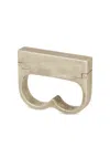 Parts Of Four Plate Double Cuboid Sterling Silver Ring In Silver