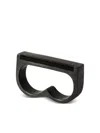 Parts Of Four Plate Double Black Sterling Silver Ring In Black