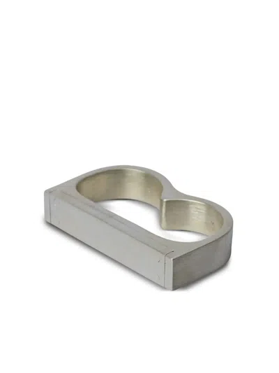 Parts Of Four Plate Double Matte Sterling Silver Ring