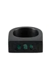 Parts Of Four Plate Ring Mit Smaragd In Blue