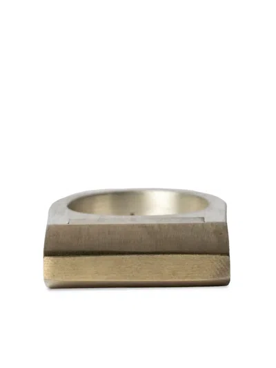Parts Of Four Plate Pyroid Single Brass Sterling-silver Ring