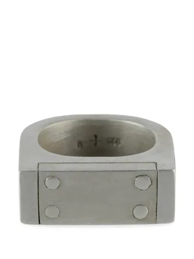 Parts Of Four Plate Single Chunky-band Ring In Metallic