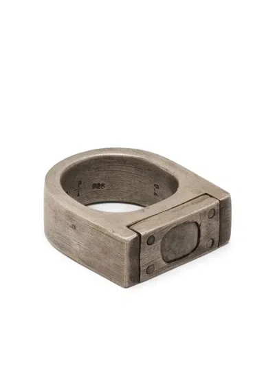 Parts Of Four Plate Single Diamond Ring In Silver