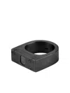 Parts Of Four Plate Single Diamond-slab Ring In Black