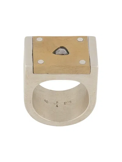 Parts Of Four Plate Single Ring In Silver