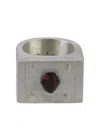 Parts Of Four Plate Single Spinel Ring In Silver