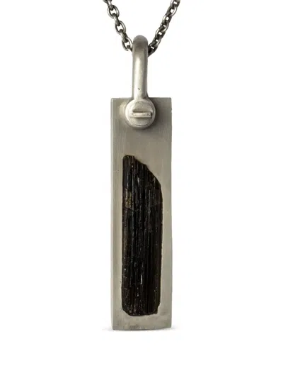 Parts Of Four Plate Specimen Enstatite Necklace In Silver