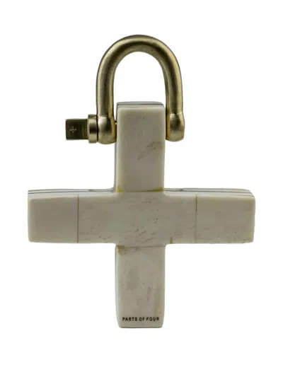 Parts Of Four Plus Charm Cross Keyring In Metallic