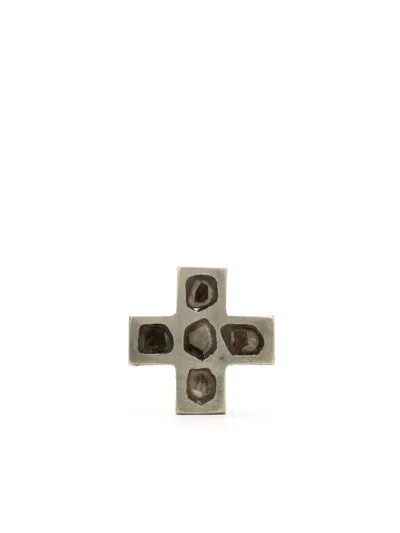 Parts Of Four Plus-sign Stud Earring In Silber