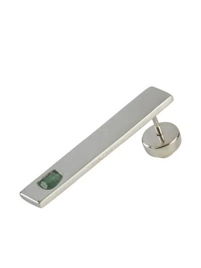 Parts Of Four Rectangle-shape Earring In Metallic