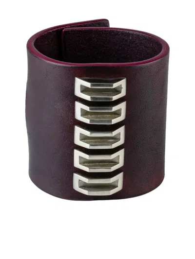 Parts Of Four Restraint Charm Inverted-pyramid Studs Bracelet In Burgundy