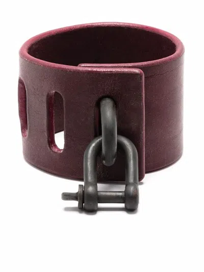 Parts Of Four Restraint-charm Leather Bracelet In Red