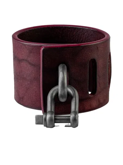 Parts Of Four Restraint Leather Charm Bracelet In Purple