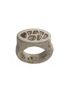 Parts Of Four Short Roman Ring In Matte Sterling Silver