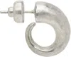Parts Of Four Silver Little Horn Single Earring In Matte Silver