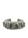 Parts Of Four Silver-plated Crescent Green Amethyst Bracelet In Grey