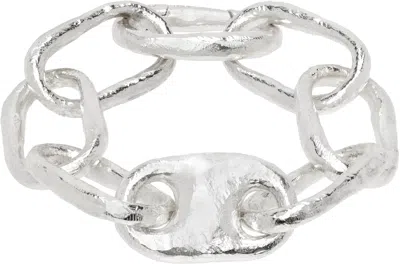 Parts Of Four Silver Roman Small Link Bracelet In Polished Silver