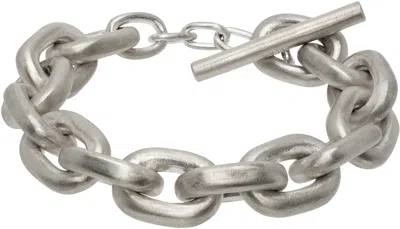 Parts Of Four Silver Toggle Chain Bracelet In Matte Silver