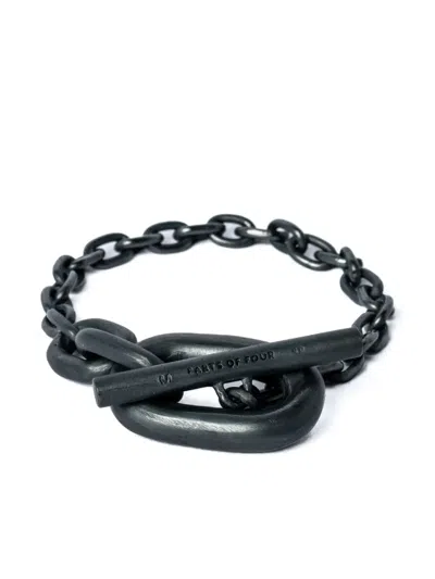 Parts Of Four Single Link Chain Bracelet In Black