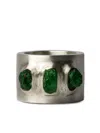 Parts Of Four Sistema Garnet Sterling-silver Wide Ring In Silver